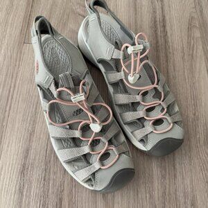 Keen Astoria West Womens Grey Coral Closed Toe‎ Sandals Size 9.5 Outdoor Hiking